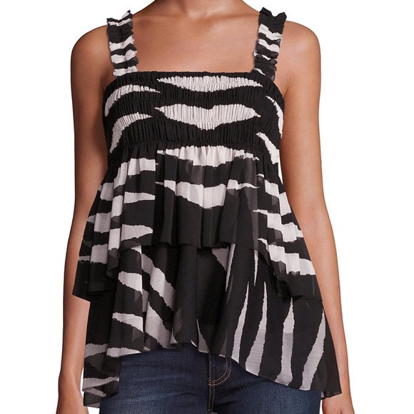 Tory Burch Lucea Top Zebra Animal Print 2 - Picture 5 of 7